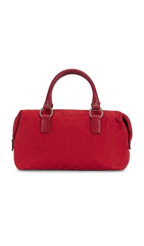 fwrd renew gucci boston bag in red.