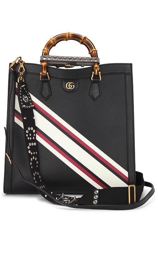 fwrd renew gucci diana handbag in black.