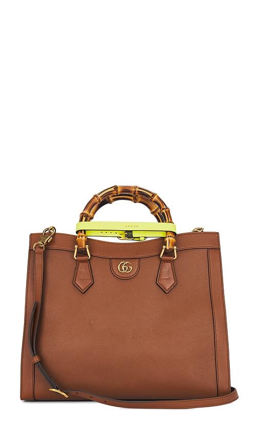 fwrd renew gucci diana handbag in brown.