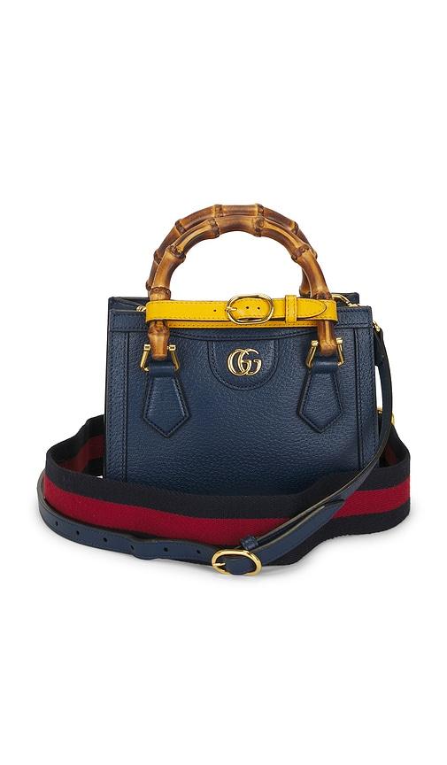 fwrd renew gucci diana handbag in navy.