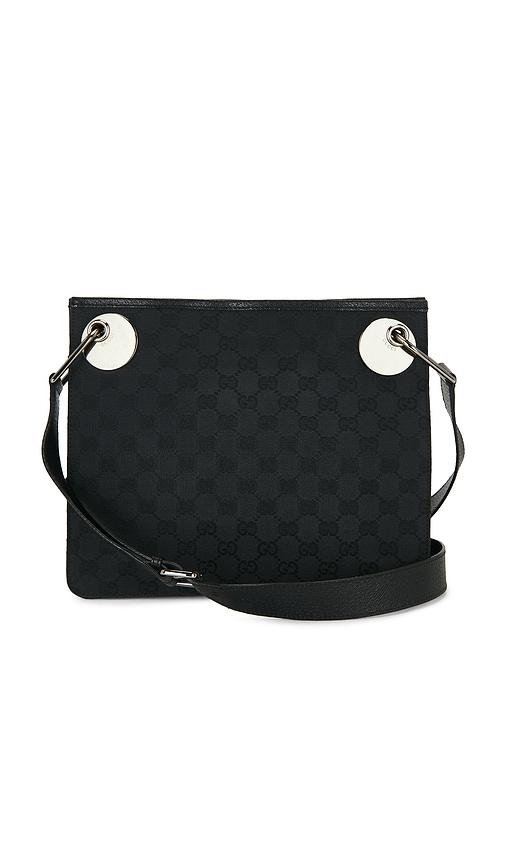 fwrd renew gucci eclipse messenger bag in black.