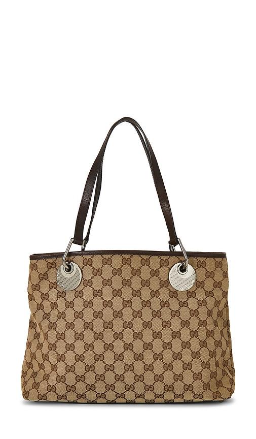 fwrd renew gucci eclipse tote bag in brown.