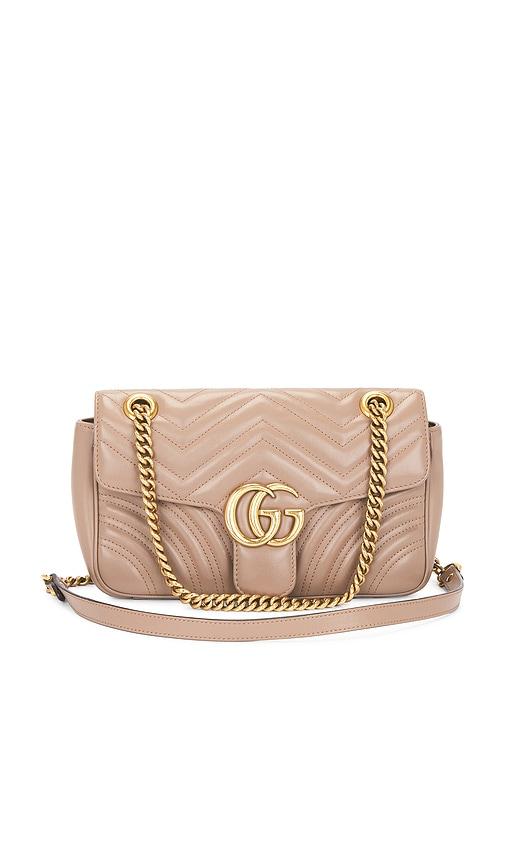fwrd renew gucci gg marmont shoulder bag in neutral.