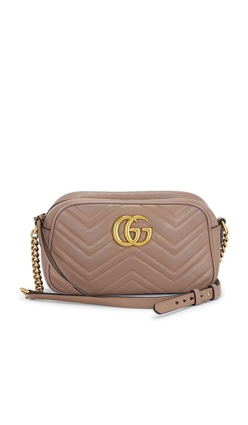 fwrd renew gucci gg marmont shoulder bag in pink.
