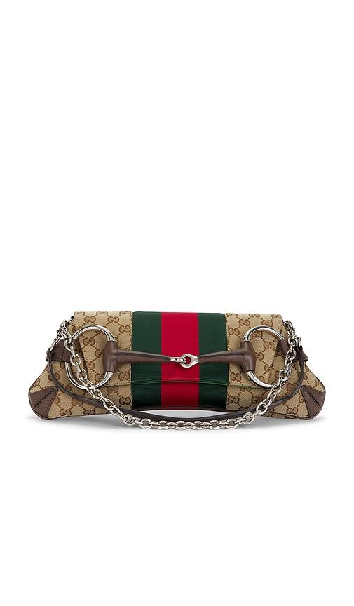 fwrd renew gucci horsebit clutch in brown.