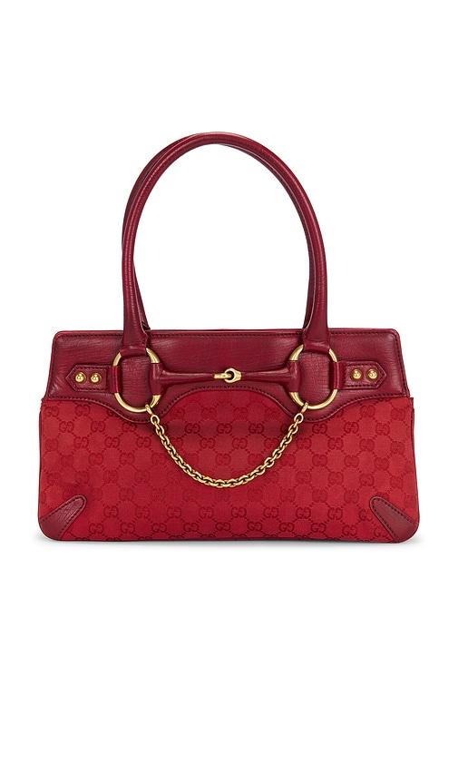 fwrd renew gucci horsebit handbag in red.