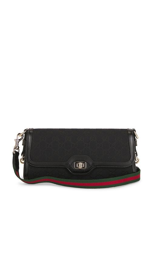 fwrd renew gucci luce shoulder bag in black.