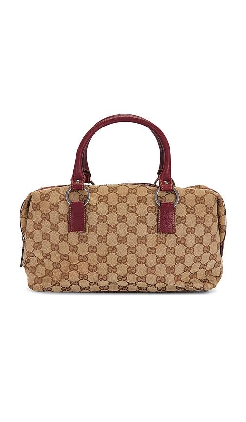 fwrd renew gucci mini boston bag in brown.