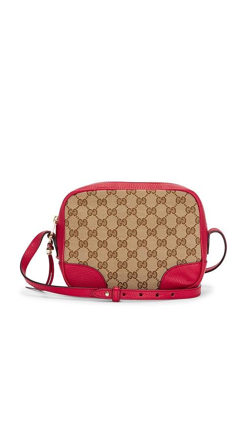 fwrd renew gucci mini bree messenger bag in red.