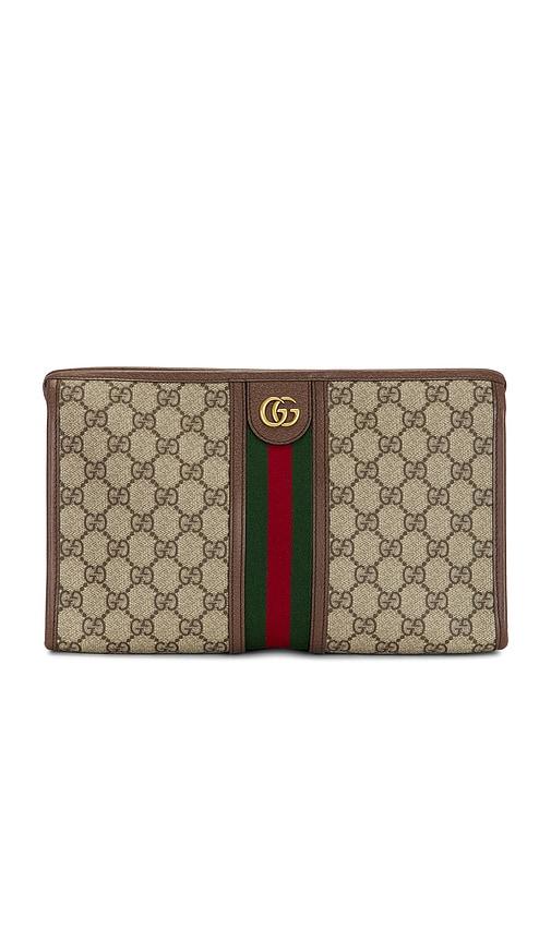 fwrd renew gucci ophidia pouch in beige.