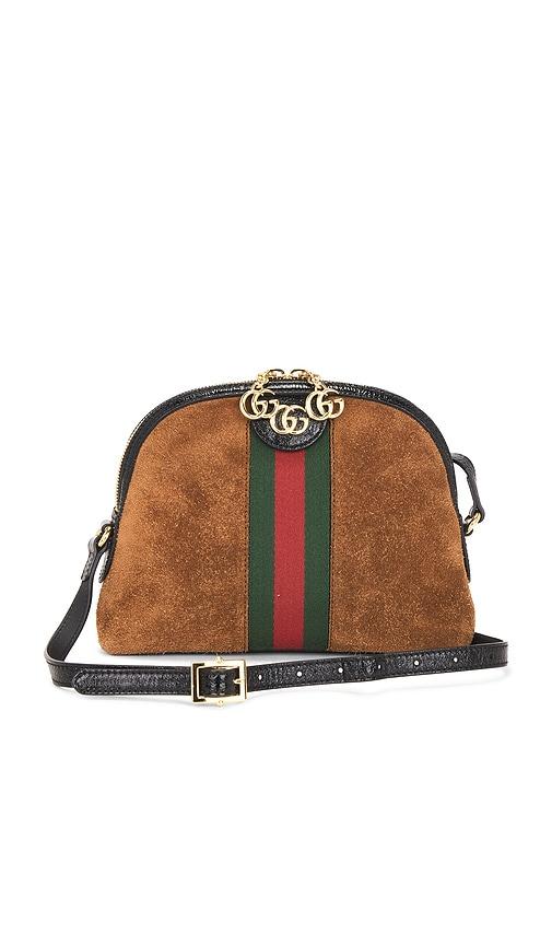 fwrd renew gucci ophidia shoulder bag in brown.