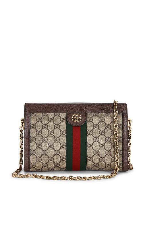 fwrd renew gucci ophidia shoulder bag in brown.