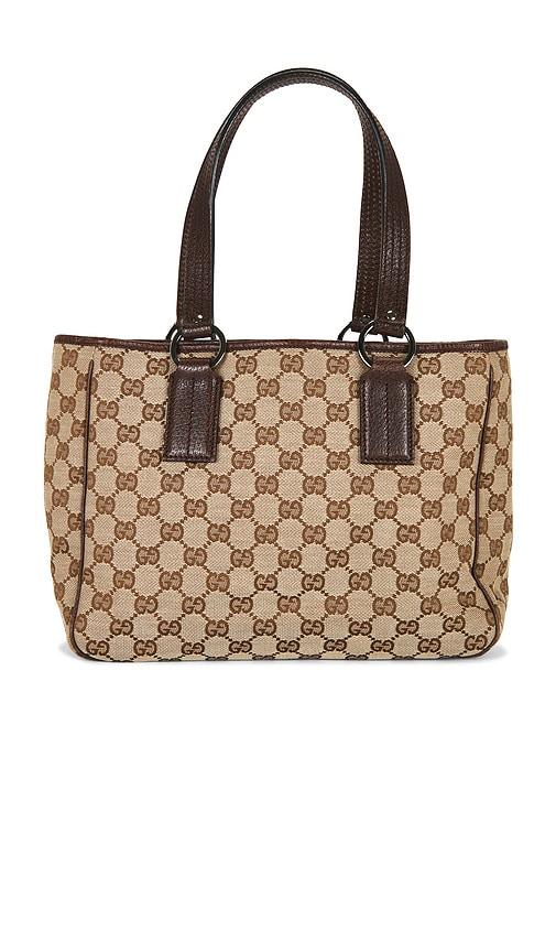 fwrd renew gucci tote bag in brown.