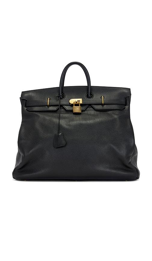 fwrd renew hermes ardennes haut a curroies birkin 50 handbag in black.