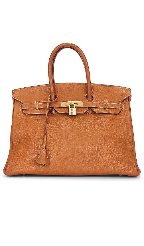 fwrd renew hermes birkin 35 togo handbag in brown.