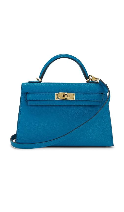 fwrd renew hermes chevre kelly 20 handbag in blue.