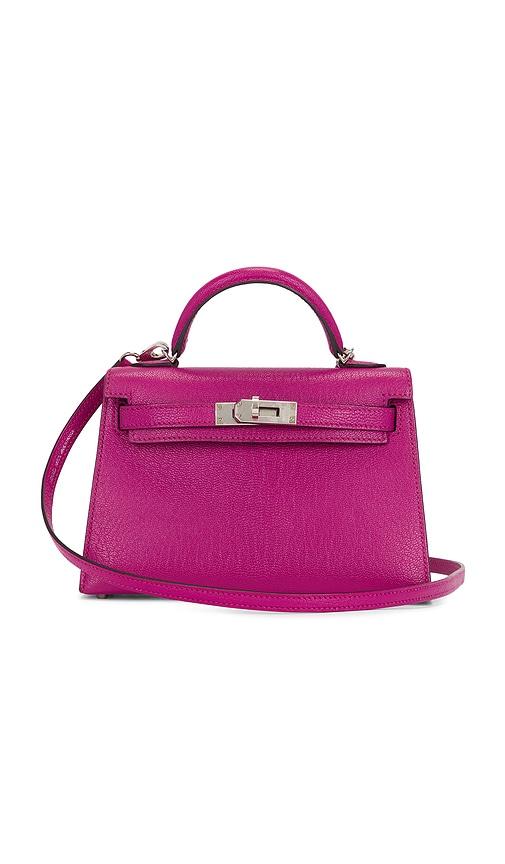 fwrd renew hermes chevre kelly 20 handbag in fuchsia,purple.