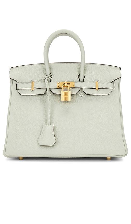 fwrd renew hermes clemence birkin 25 handbag in grey.