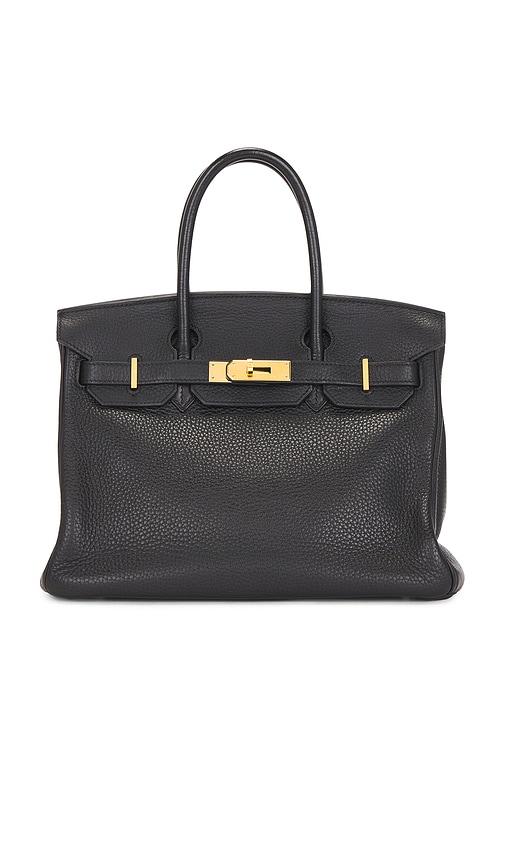 fwrd renew hermes clemence birkin 30 handbag in black.