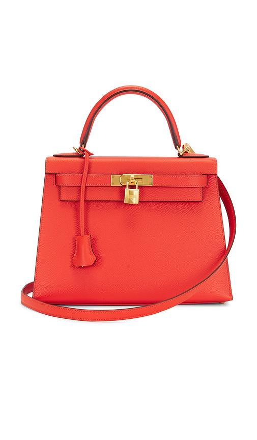 fwrd renew hermes epsom kelly 28 handbag in orange.