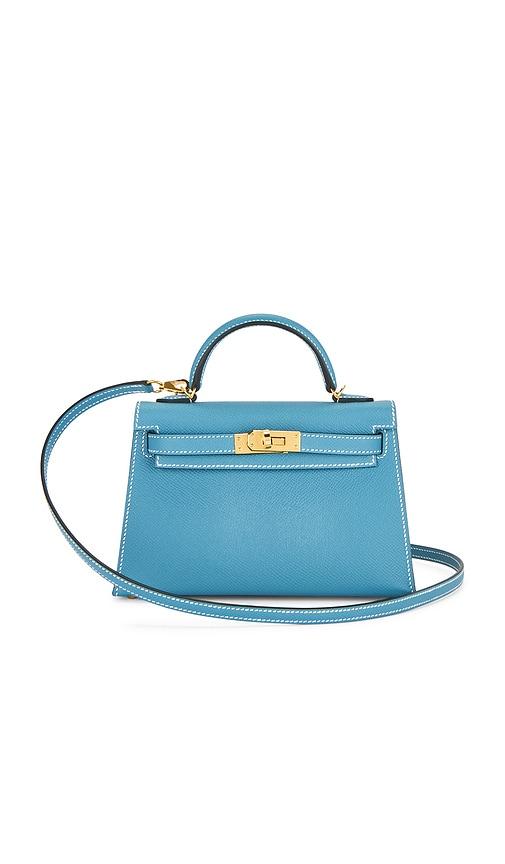 fwrd renew hermes kelly 20 handbag in blue.