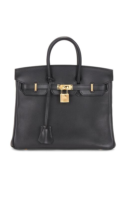 fwrd renew hermes swift birkin 25 handbag in black.