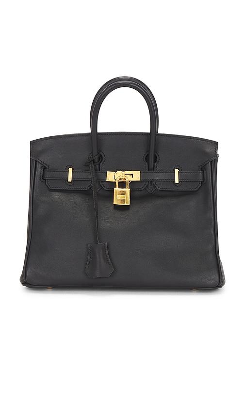 fwrd renew hermes swift birkin 25 handbag in black.