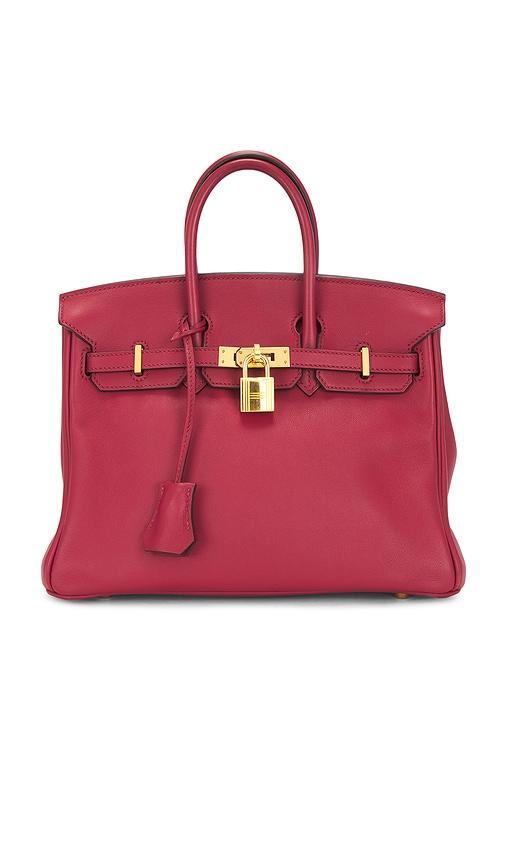 fwrd renew hermes swift birkin 25 handbag in red.