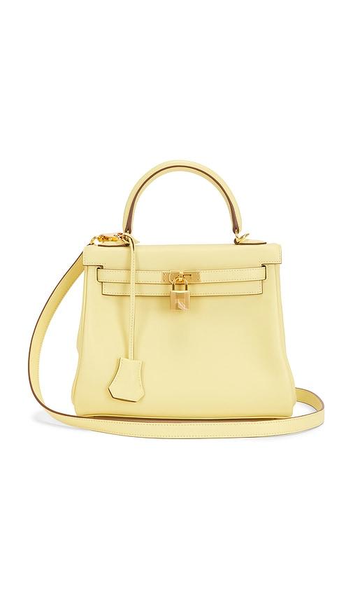fwrd renew hermes swift kelly 25 handbag in yellow.