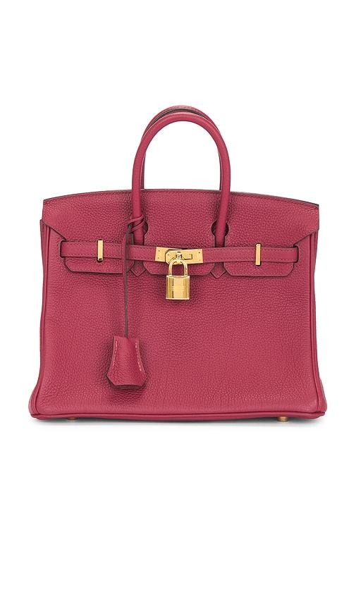 fwrd renew hermes togo birkin 25 handbag in burgundy.