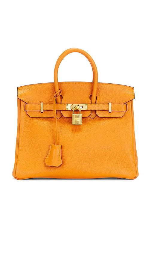 fwrd renew hermes togo birkin 25 handbag in orange.