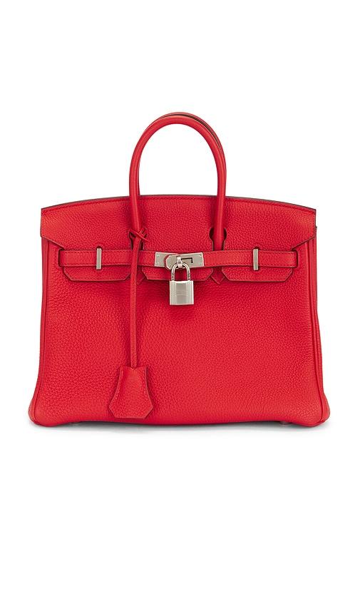 fwrd renew hermes togo birkin 25 handbag in red.