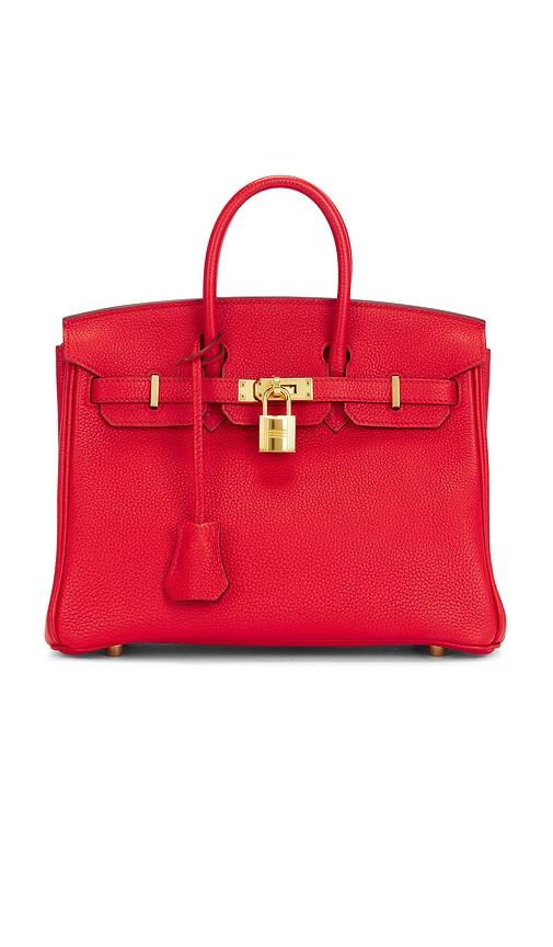 fwrd renew hermes togo birkin 25 handbag in red.