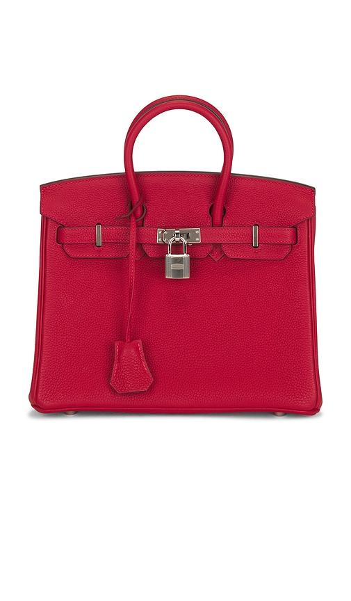 fwrd renew hermes togo birkin 25 handbag in red.