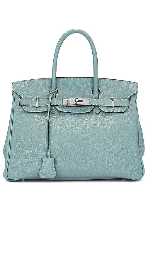fwrd renew hermes togo birkin 30 handbag in blue.