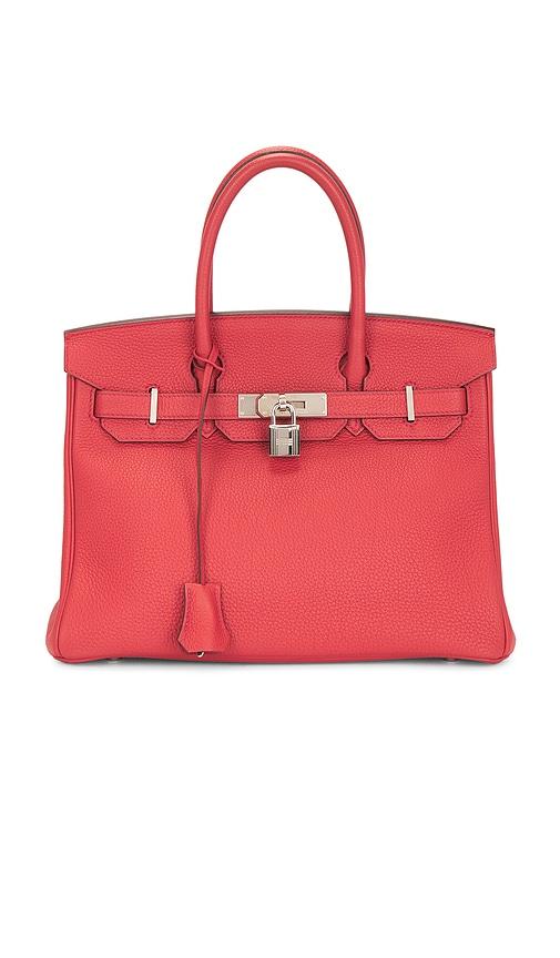 fwrd renew hermes togo birkin 30 handbag in red.