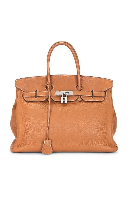 fwrd renew hermes togo birkin 35 handbag in tan.