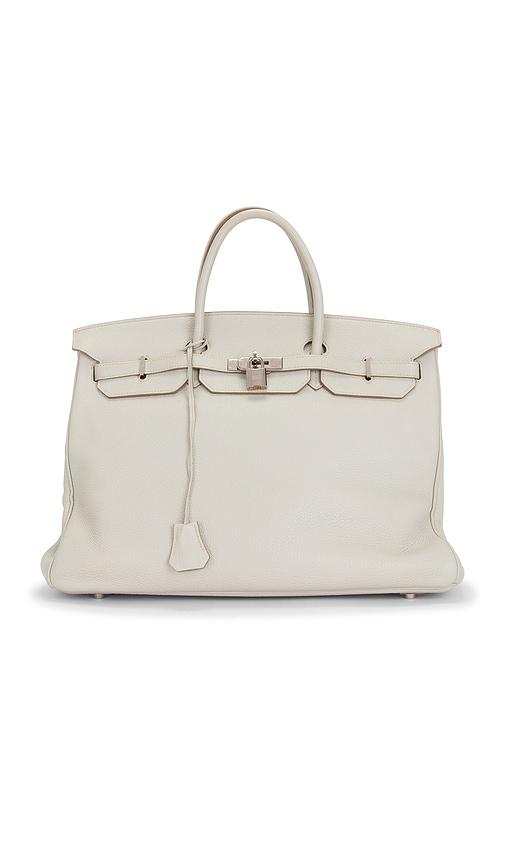 fwrd renew hermes togo birkin 40 handbag in grey.