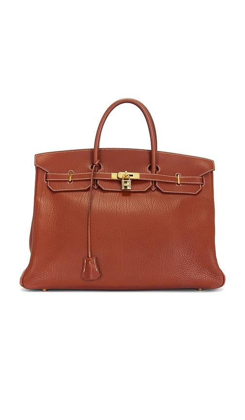 fwrd renew hermes togo birkin 40 retourne handbag in red.