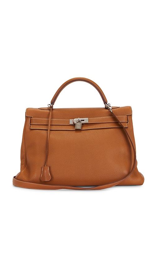 fwrd renew hermes togo kelly 40 handbag in brown.
