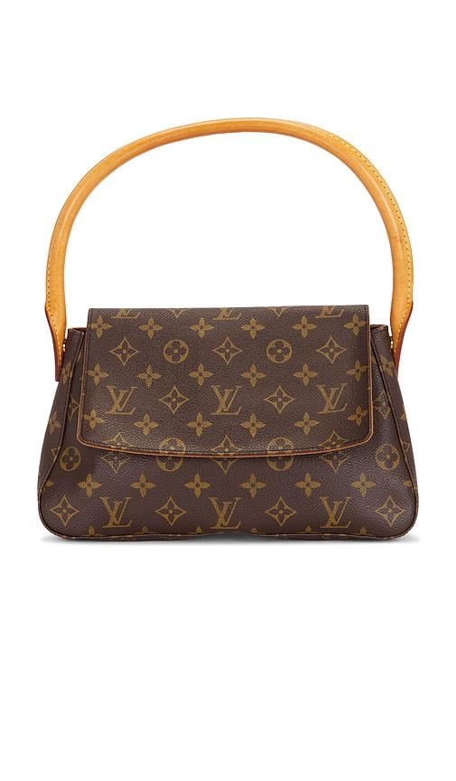 fwrd renew louis vuitton monogram mini looping shoulder bag in brown.