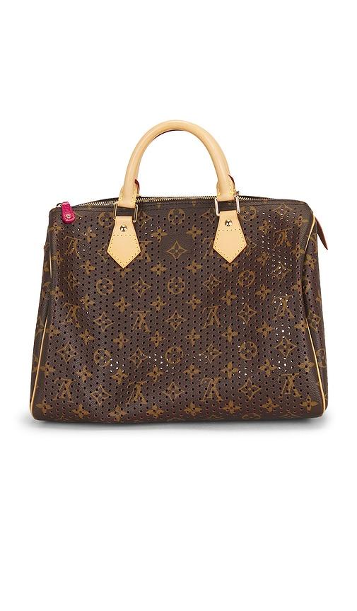 fwrd renew louis vuitton monogram perforated speedy 30 handbag in brown.