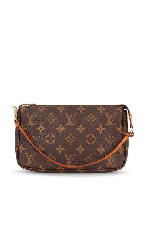 fwrd renew louis vuitton monogram pochette accessories shoulder bag in brown.