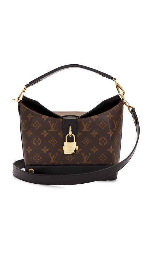 fwrd renew louis vuitton monogram reverse bento box ew shoulder bag in brown.