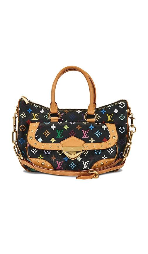 fwrd renew louis vuitton monogram rita handbag in black,brown.