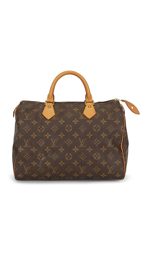 fwrd renew louis vuitton monogram speedy 30 handbag in brown.