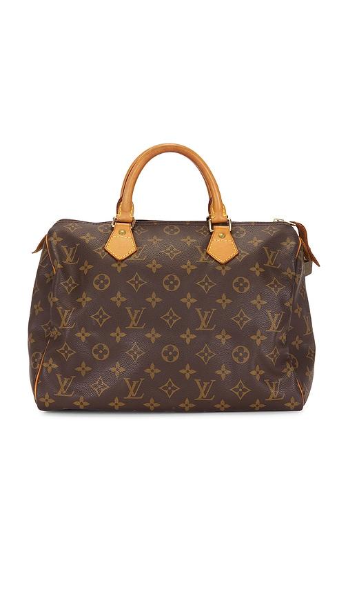 fwrd renew louis vuitton monogram speedy 30 handbag in brown.