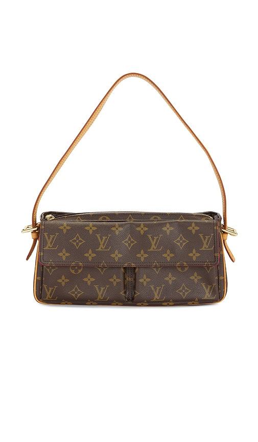 fwrd renew louis vuitton monogram viva cite mm shoulder bag in brown.