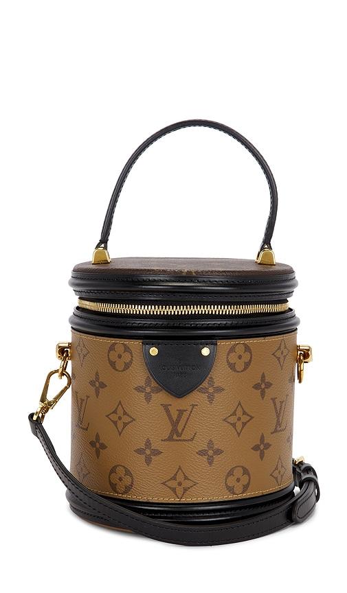 fwrd renew louis vuitton reverse monogram cannes handbag in beige.