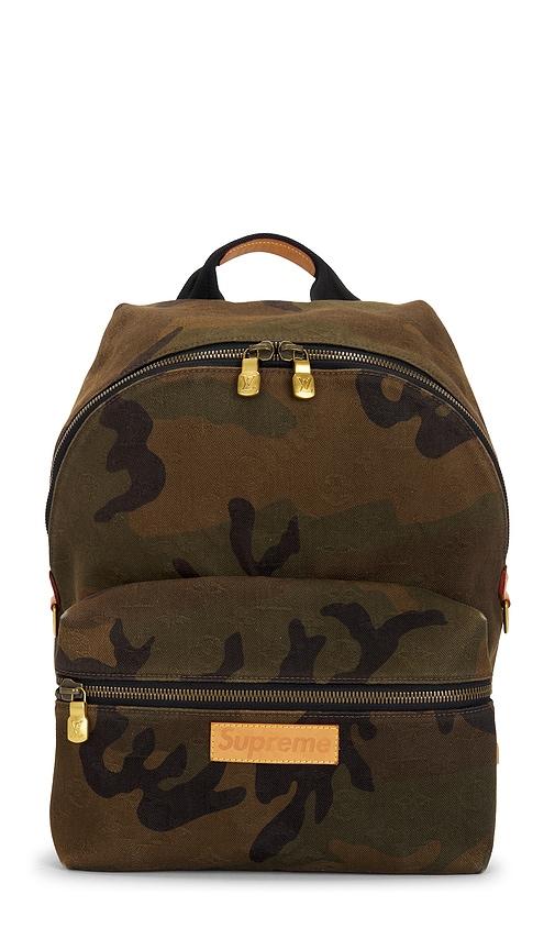 fwrd renew louis vuitton x supreme apollo backpack in green.